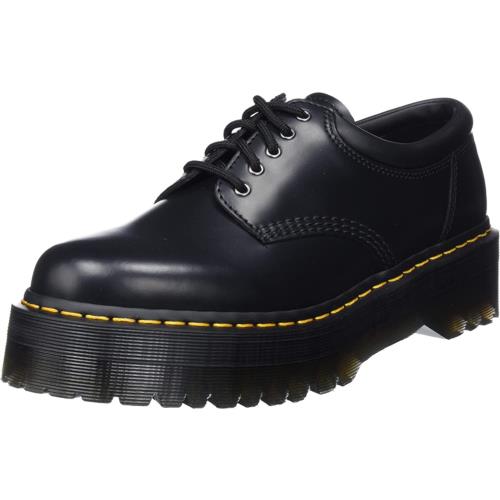Dr. Martens Unisex 8053 Quad Platform Shoes Black Polished Smooth - Black