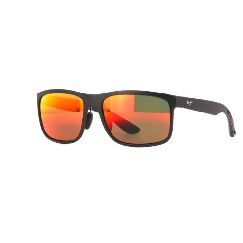 Maui Jim Huelo Matte Black Polarized Hawaii Lava Sunglass RM449-02