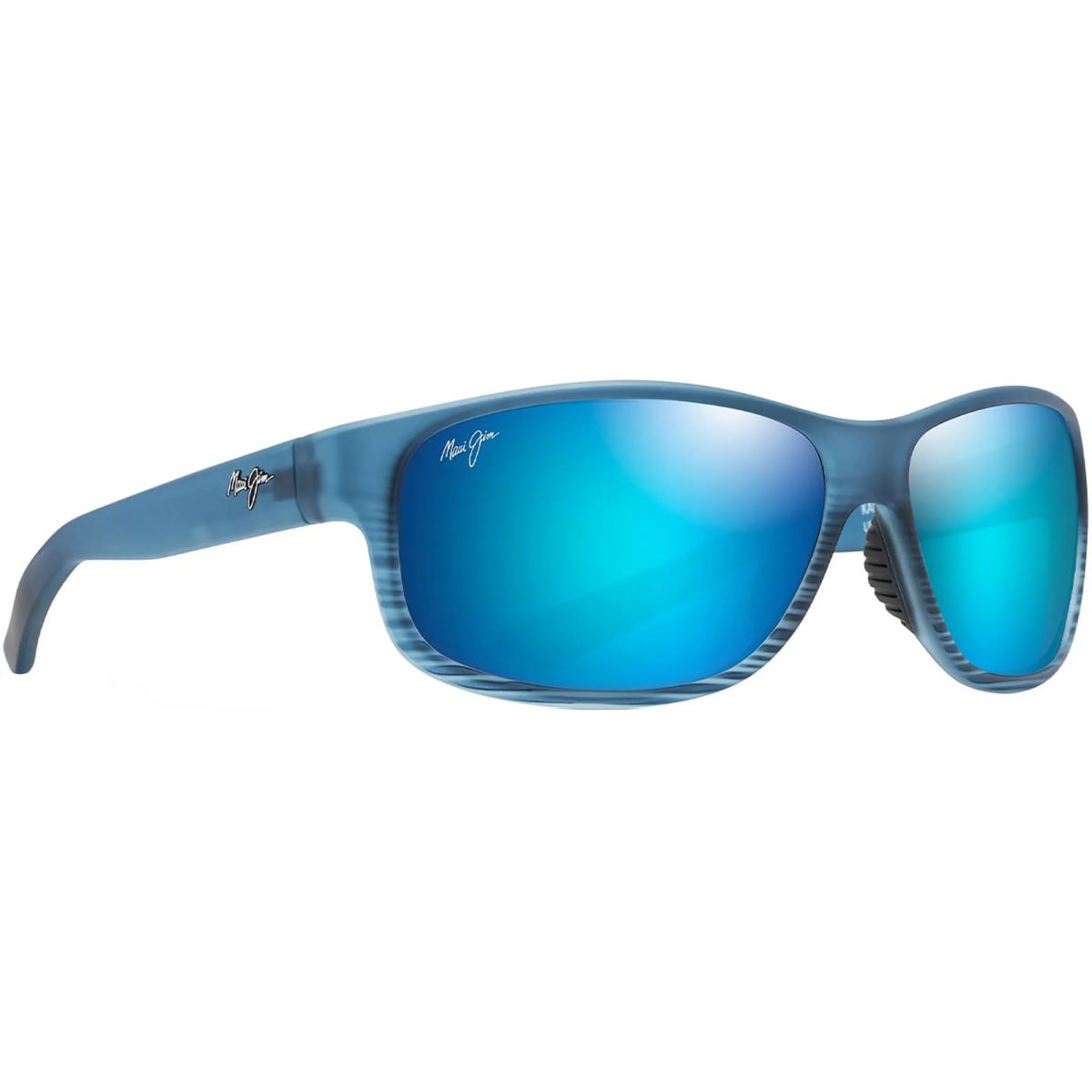 Maui Jim Kaiwi Channel B840-03S Blue Black Stripe Frame / Blue Mirror Lens