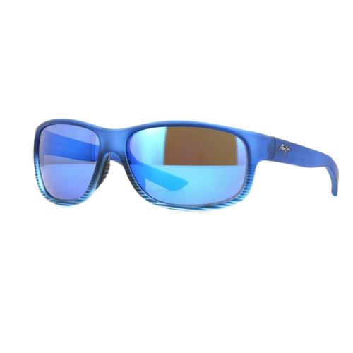 Maui Jim Kaiwi Channel B840-03S Blue Black Stripe Frame / Blue Mirror Lens - Body: Blue