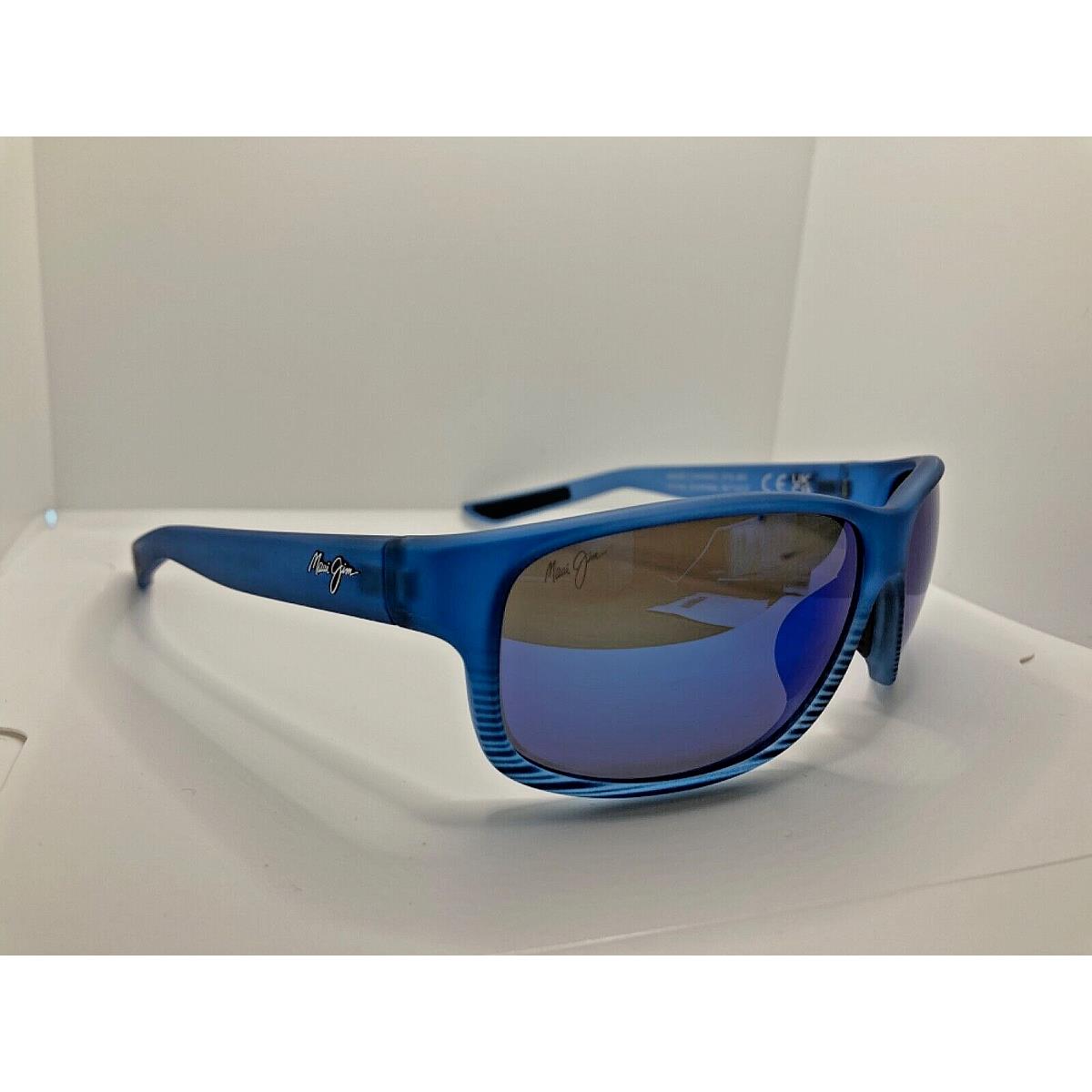Maui Jim Kaiwi Channel Sunglasses Blue Black Stripe Blue Mirrorlens B840-03S