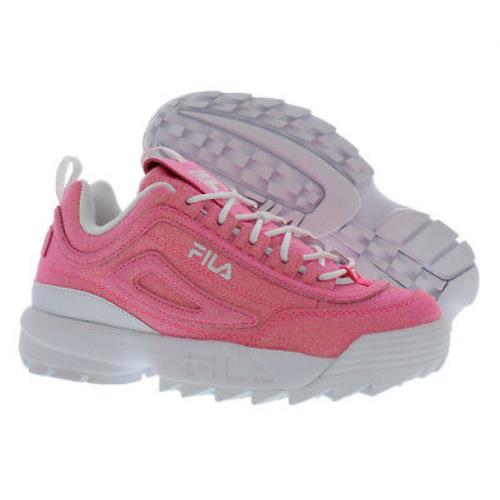 Fila Disruptor Ii Glimmer Strap Girls Shoes Size 5 Color: Pink/white