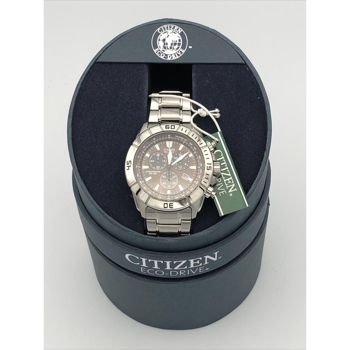 Citizen Eco Drive Brown Dial S-steel Men`s Watch AT0810-55X