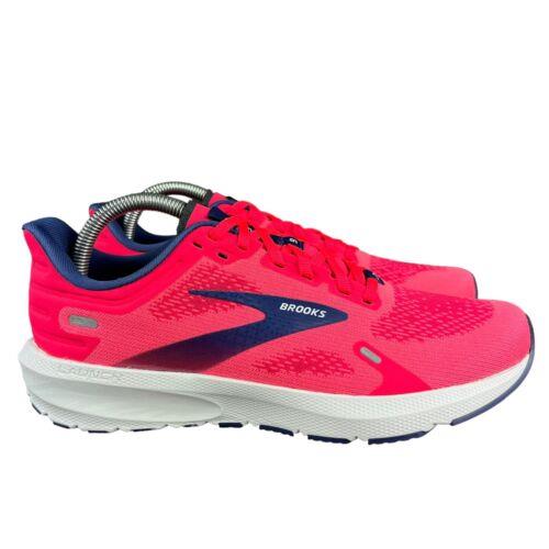Brooks Launch 9 Pink Navy White Running Shoes Women`s Sizes 9 - 11 B