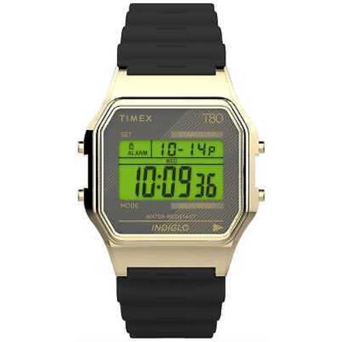 Timex T80 TW2V41000 Unisex Digital Chronograph Watch Black Resin Strap