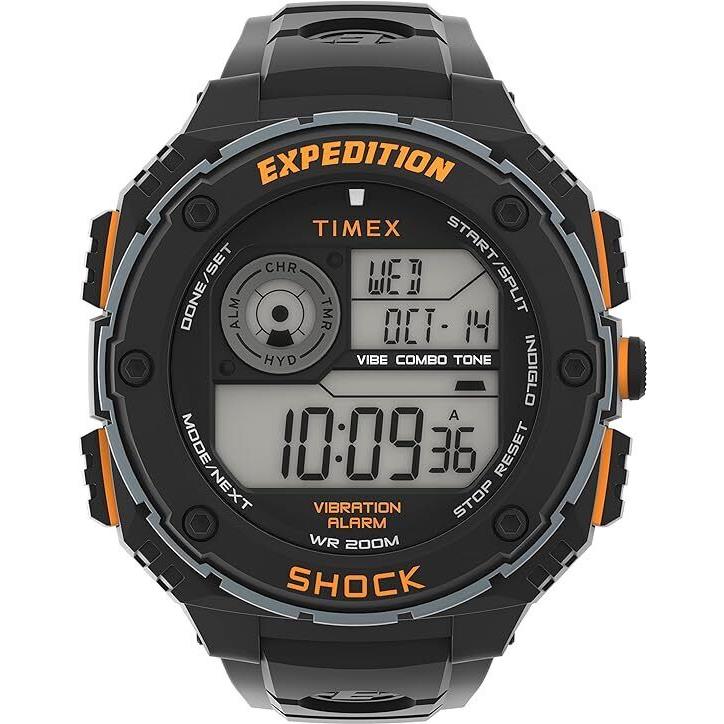 Timex Expedition Vibe Shock Resin Mens Watch TW4B24200 - Dial: Black, Strap: Black