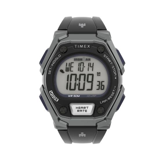Timex Ironman Men`s Classic 43mm Digital Black Resin Strap Watch TW5M51200 - Dial: Gray, Band: Black