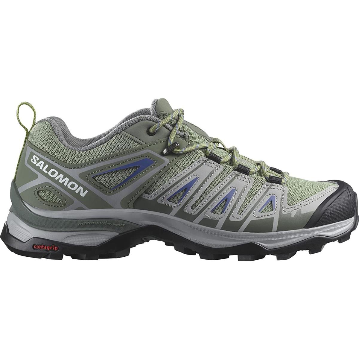 Salomon Women`s X Ultra Pioneer Aero Hiking Shoes Oil Green/Castor Gray/Amparo Blue