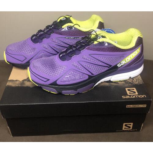 Salomon Women`s X-scream 3D Athletic Hiking Running Shoes US 9 Purple Green