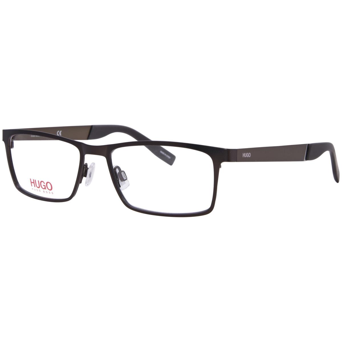 Hugo Boss HG-0228 YZ4 Eyeglasses Men`s Matte Brown Full Rim Rectangle Shape 54mm