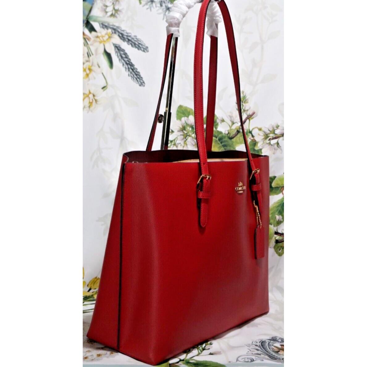 Coach  bag  Mollie Tote - Red Apple Handle/Strap, Gold Hardware, Red Apple / Gold Exterior 6