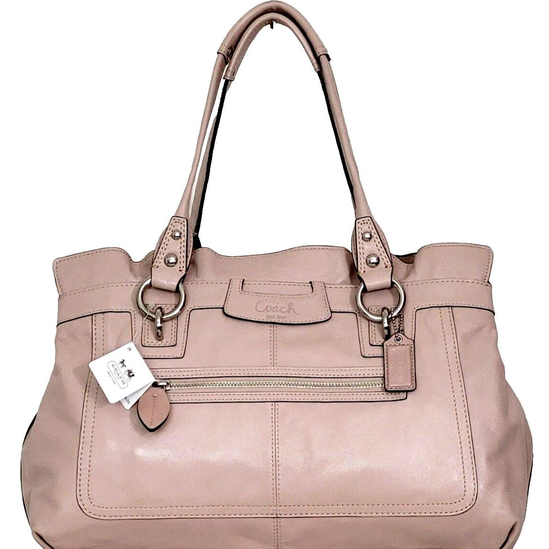 Coach Penelope Z20902 Shell Parchment Pink Leather Large Shopper Tote Bag