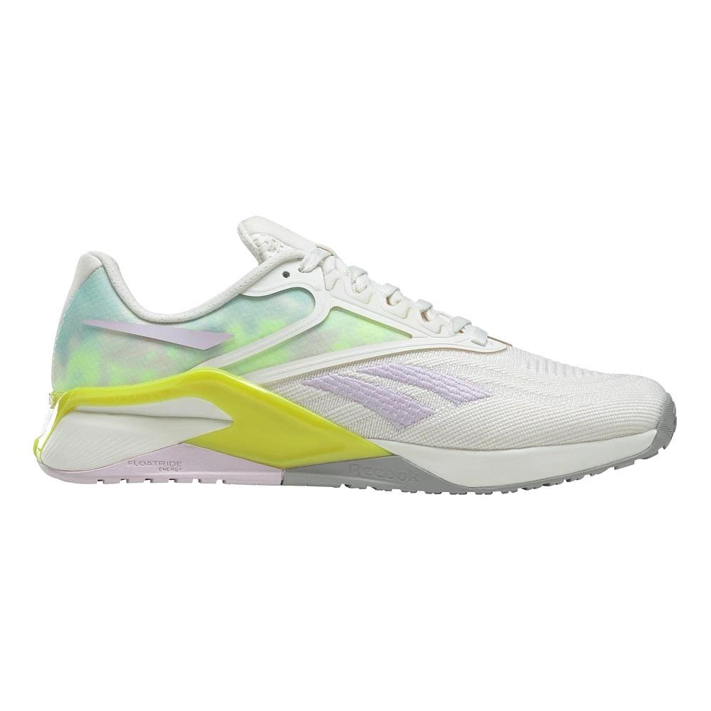 Women Reebok Nano X2 Training Shoes Sneakers Size 11 White Yellow Purple GX0336 - White