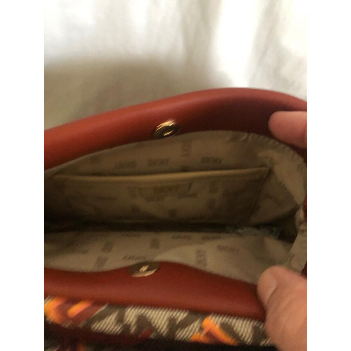 DKNY  bag   - Rust Brown / Multi Handle/Strap, Brown Exterior, Beige Lining 6