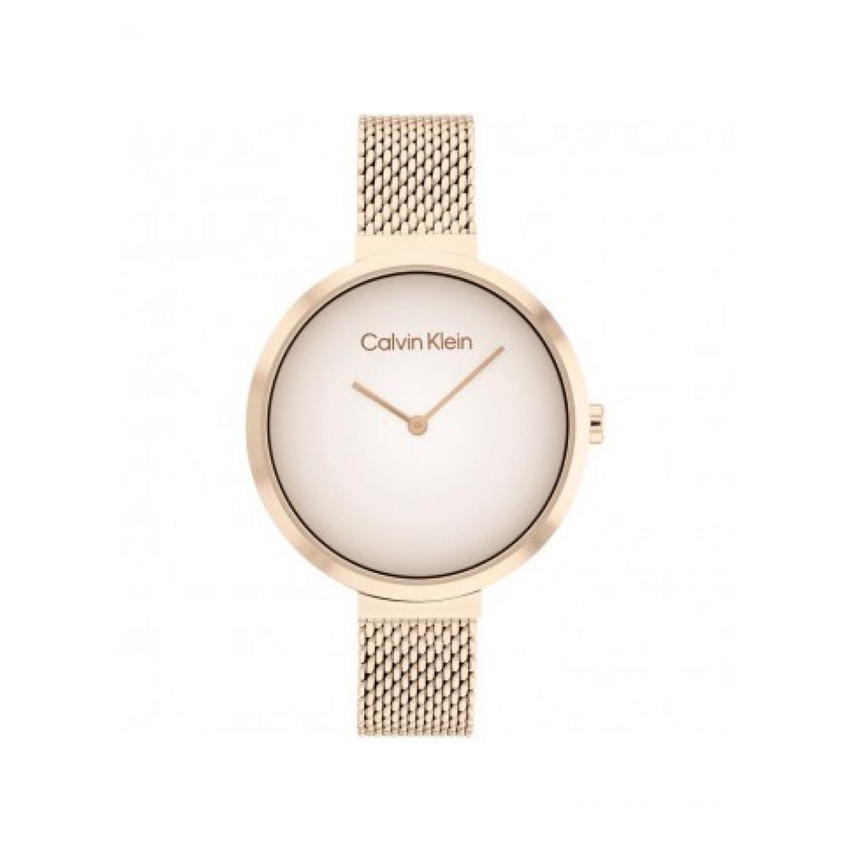 Watch Calvin Klein 25200080 Minimalistic T Bar Women 45mm Stainless Steel - Dial: Pink gold, Band: Pink gold