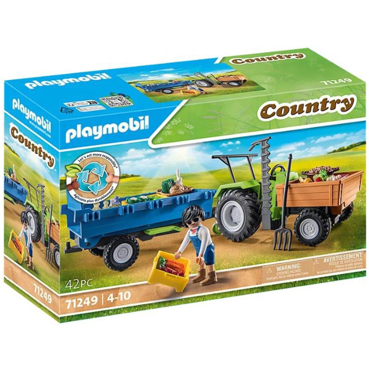 Playmobil Country Harvester Tractor with Trailer Building Set 71249 IN Stock