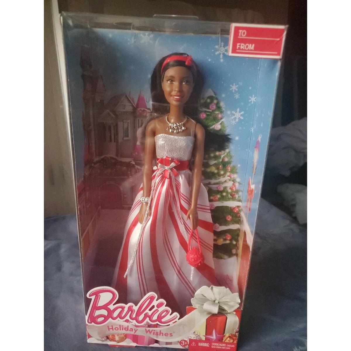 Mint 2015 Holiday Wishes Afro Barbie African American DNJ48 DRF66 Nrfb