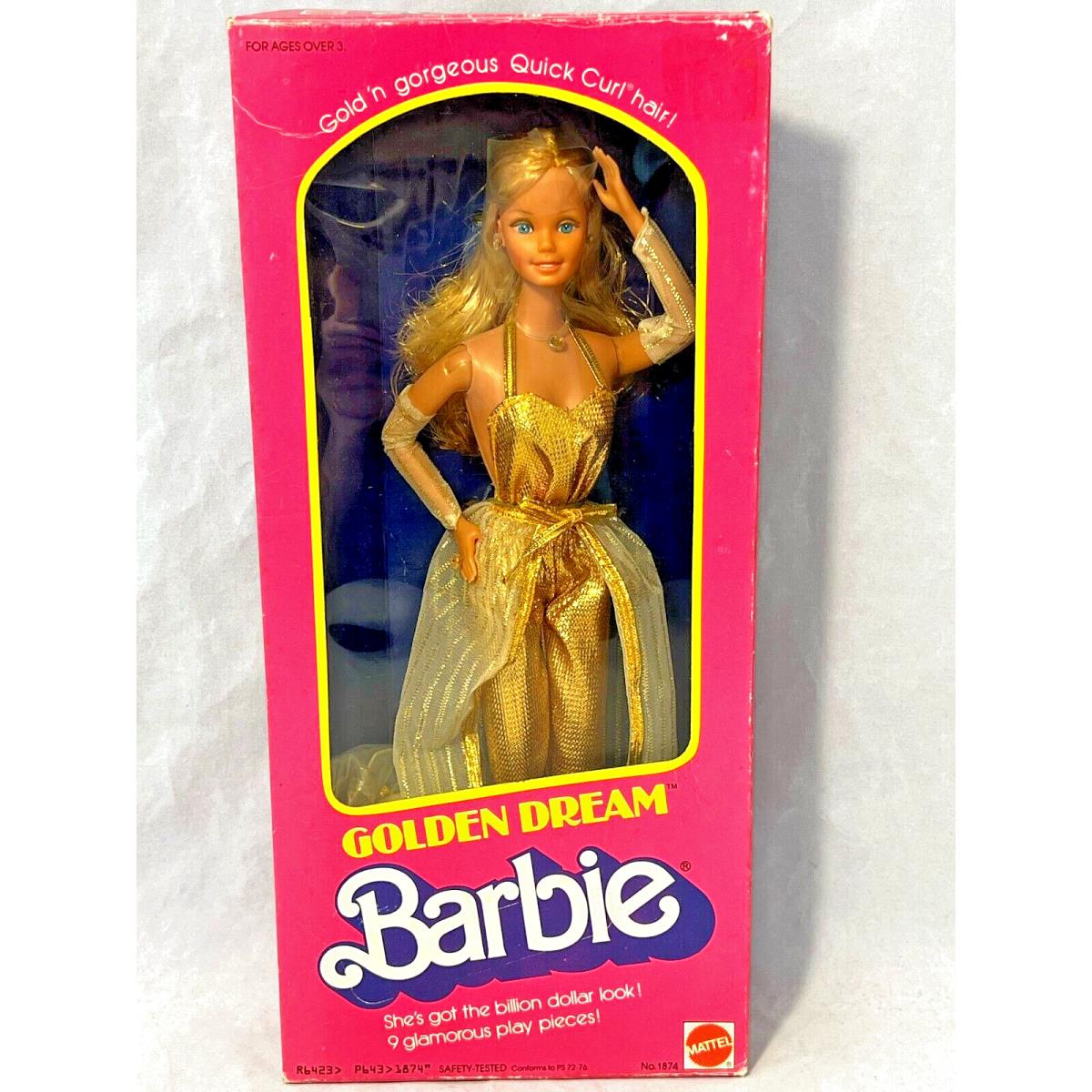 Golden Dream Barbie 1874 Quick Curl Hair 1980 Mattel Nrfb