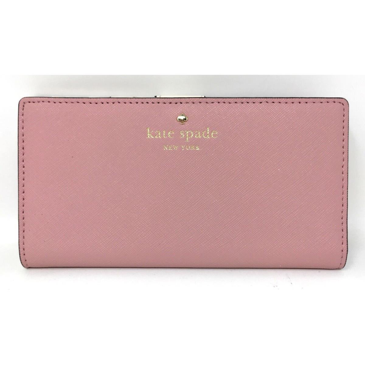 Kate Spade Mikas Pond Stacy Crosshatch Leather Wallet - Pink Bonnet