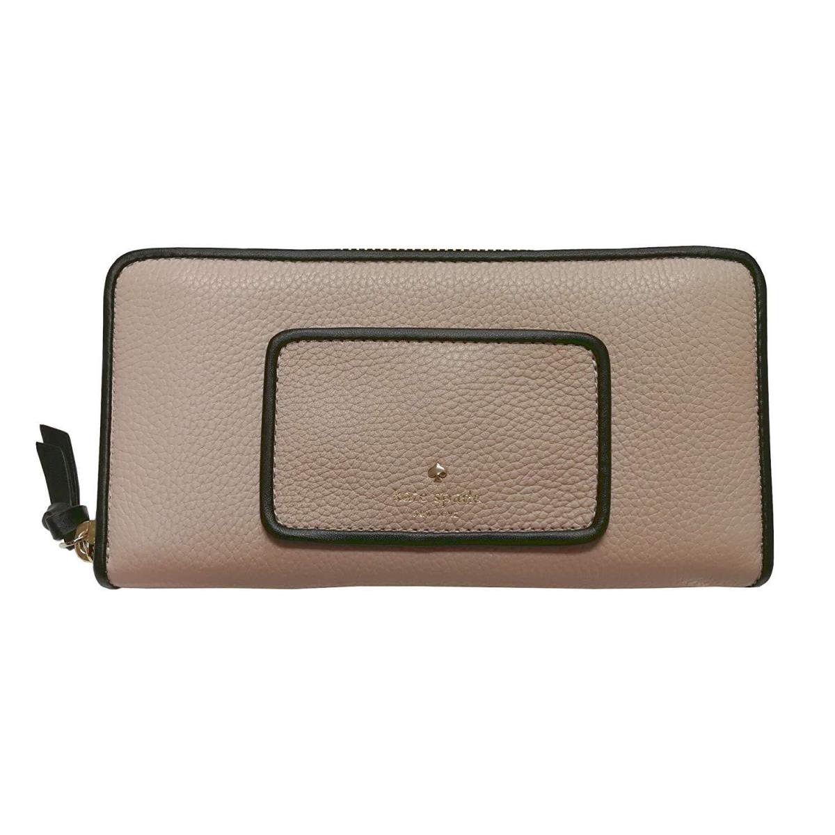 Kate Spade Neda Beige Pebbled Leather Ziparound Wallet WLRU4985 Retail - Beige