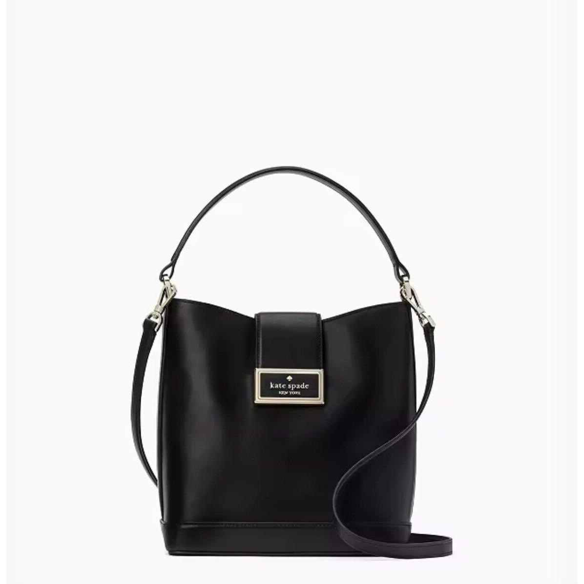 Kate Spade New York Reegan Smooth Leather Bucket Bag Black