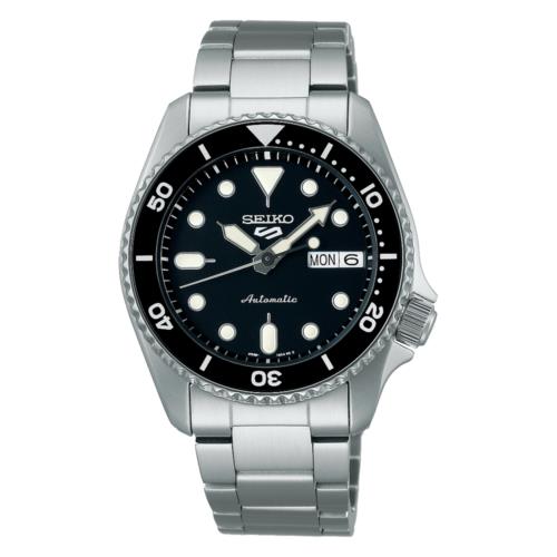 Seiko SRPK29 Stainless Steel 38 mm Black Dial Day Date Automatic Men`s Watch
