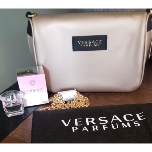 Versace Fragrance Gold Clutch Shoulder Crossbody Handbag Purse Pouch Bag New