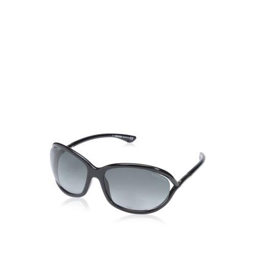 Tom Ford FT0008 Jennifer Designer Sunglasses 01B Shiny Black / Gradient Smoke - Frame: Black