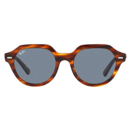 Ray Ban Gina RB4399-954/62 53 Striped Havana with Blue Lens - STRIPED HAVANA Frame, BLUE Lens