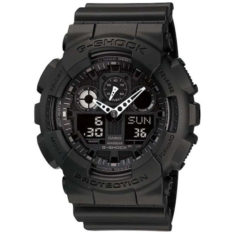Casio Men`s Watch G-shock Black Resin Strap Anti-magnetic Ana-digital GA100-1A1
