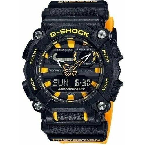 Casio G-shock Yellow Resin Strap Men`s Watch GA900A-1A9