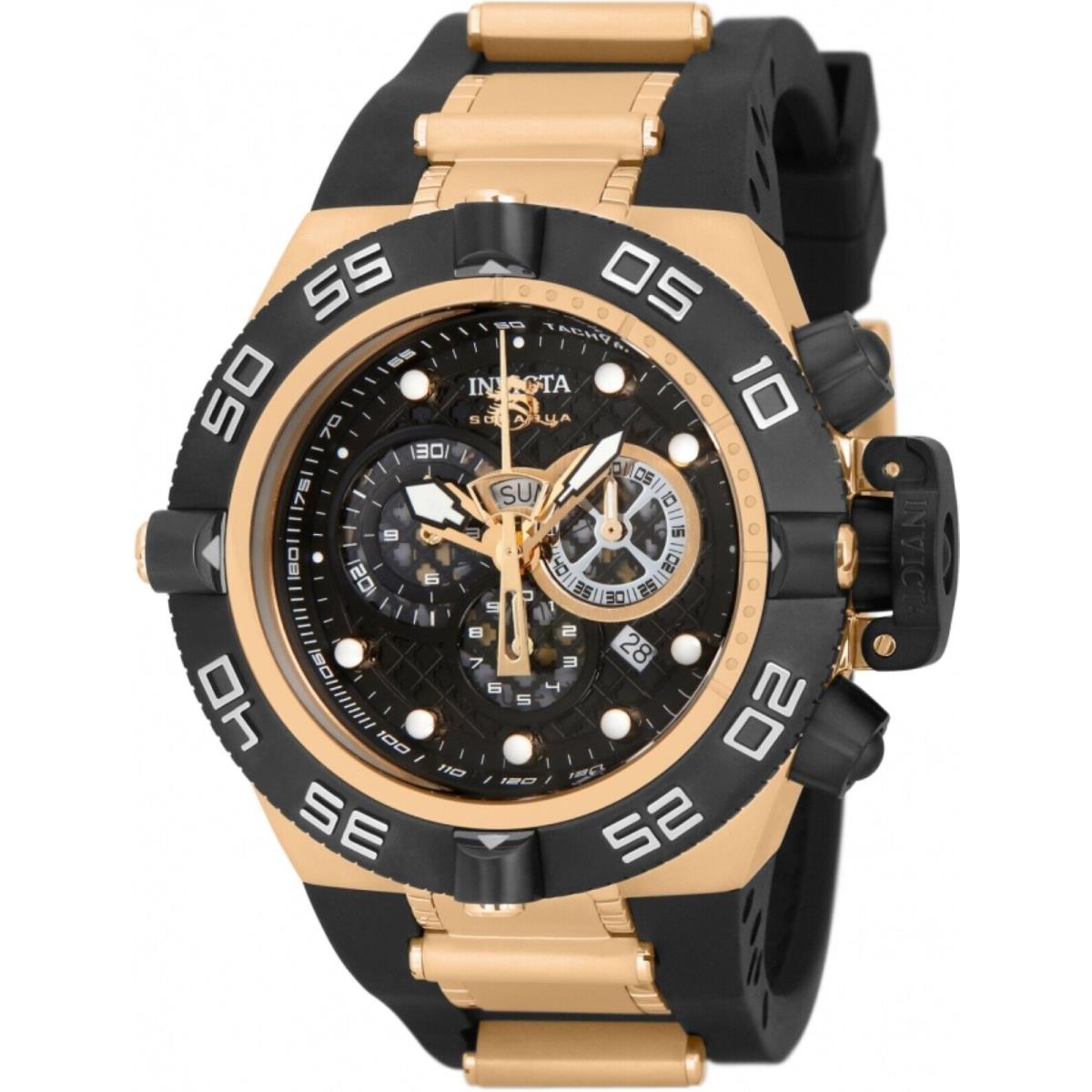 Invicta Men`s 50mm Subaqua Noma IV Swiss Chronograph Black Gold Silicone Watch