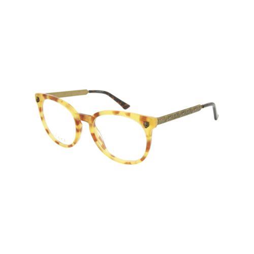 Gucci GG0219O 008 Shiny Light Havana Eyeglasses 52/20/140