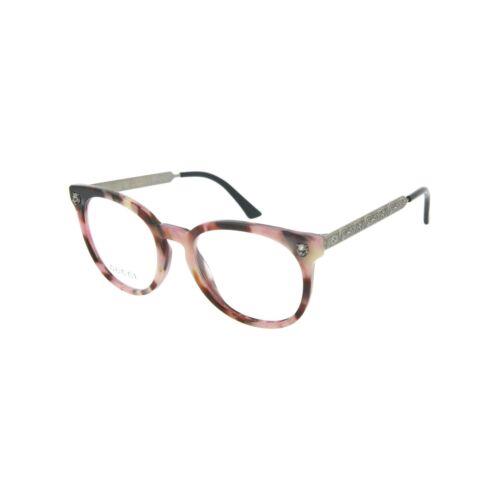 Gucci GG0219O 010 Pink Havana Eyeglasses 52/20/140 with Gucci Case