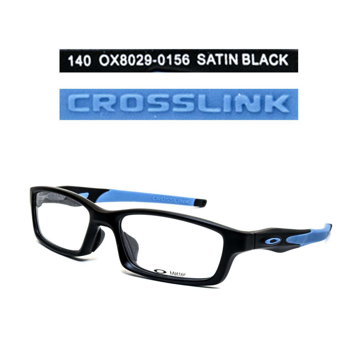 Oakley Crosslink OX8029-0156 Satin Black Blue 56/17/140 Eyeglasses - Frame: SATIN BLACK BLUE