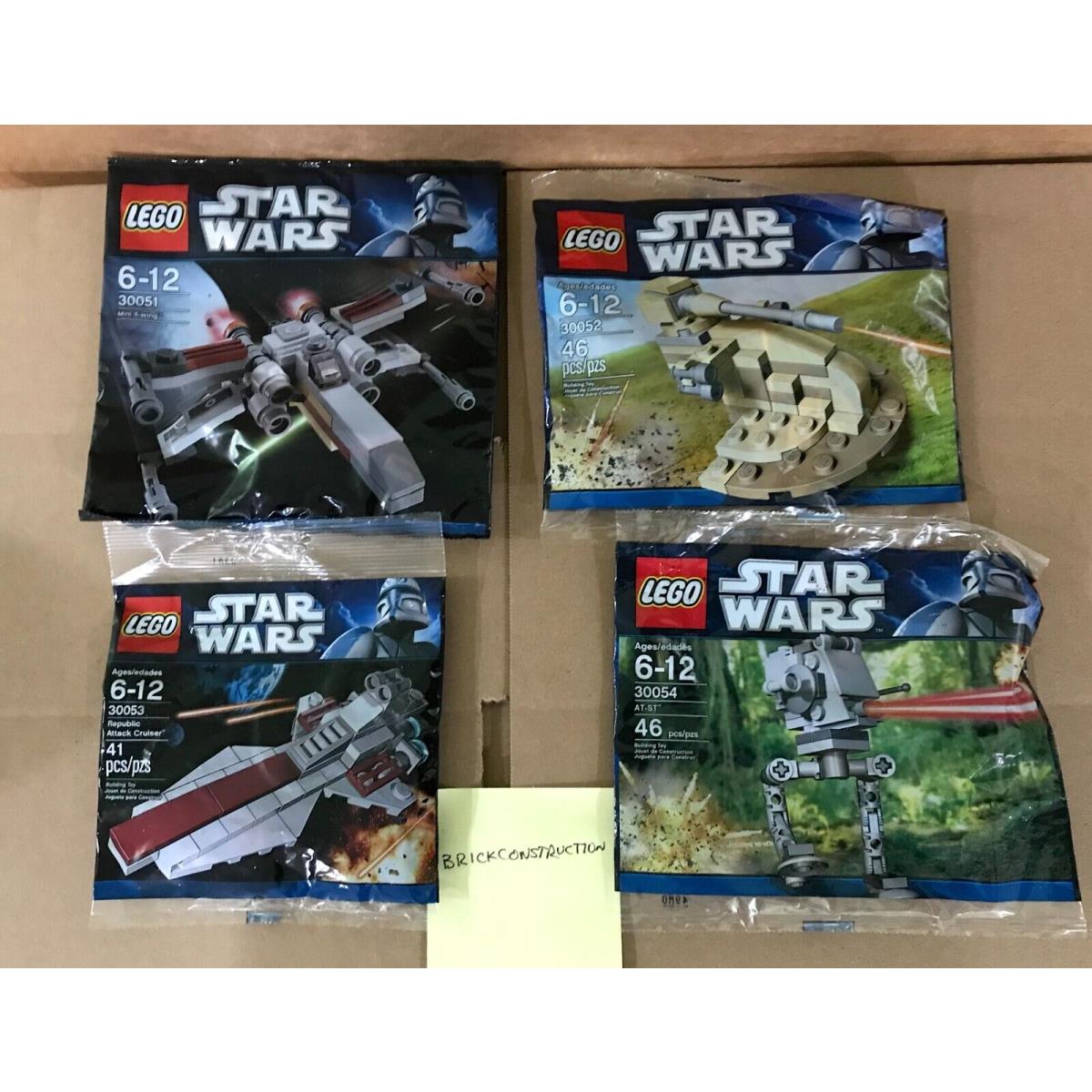 Four Lego Star Wars Polybag Sets: 30051 30052 30053 30054 - All Nisb