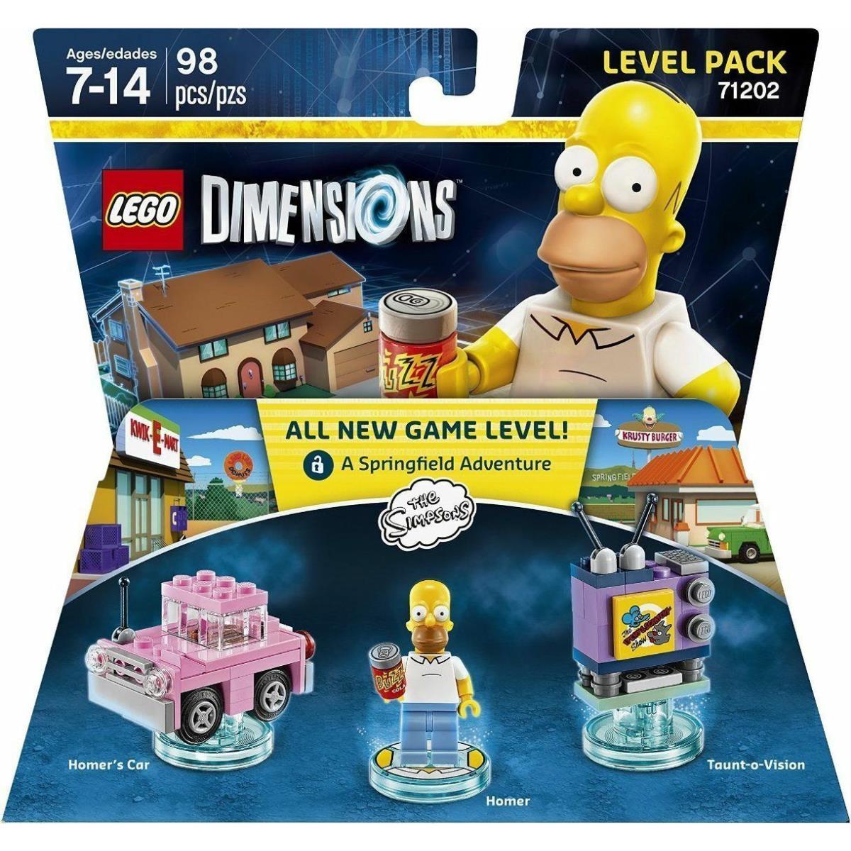 Lego Dimensions Simpson Homer 98pcs Holiday Xmas Xbox Gift Age 7+