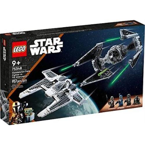 Lego Star Wars 75348 Mandalorian Fang Fighter Vs. Tie Interceptor Building Set