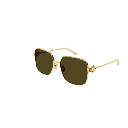 Bottega Veneta BV1199S 002 Gold/brown Square Women`s Sunglasses