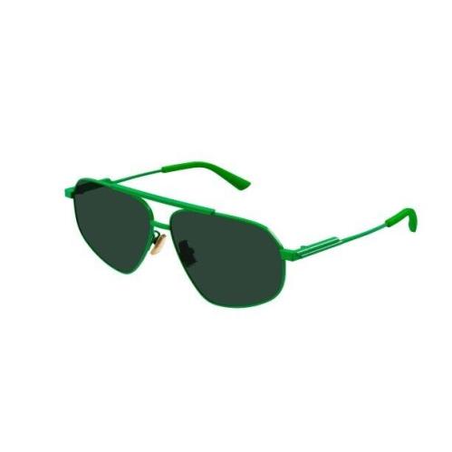 Bottega Veneta BV1194S 004 Green/green Caravan Unisex Sunglasses - Frame: Green, Lens: Green