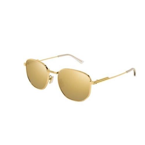 Bottega Veneta BV1160SA 002 Gold/gold Mirrored Round Unisex Sunglasses