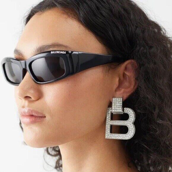 Balenciaga BB0266S-001 Black Black Grey Sunglasses