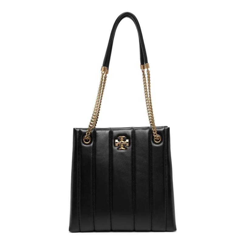 Tory Burch Kira Quilted Leather Convertible Tote Bag In Black