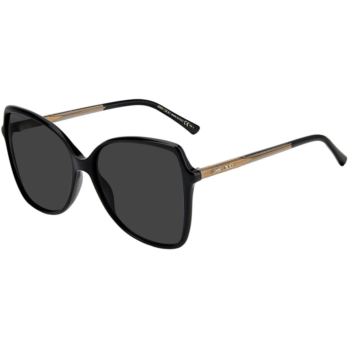 Jimmy Choo Fede Women`s Oversize Square Butterfly Sunglasses - Italy Black/Grey (0807 IR)