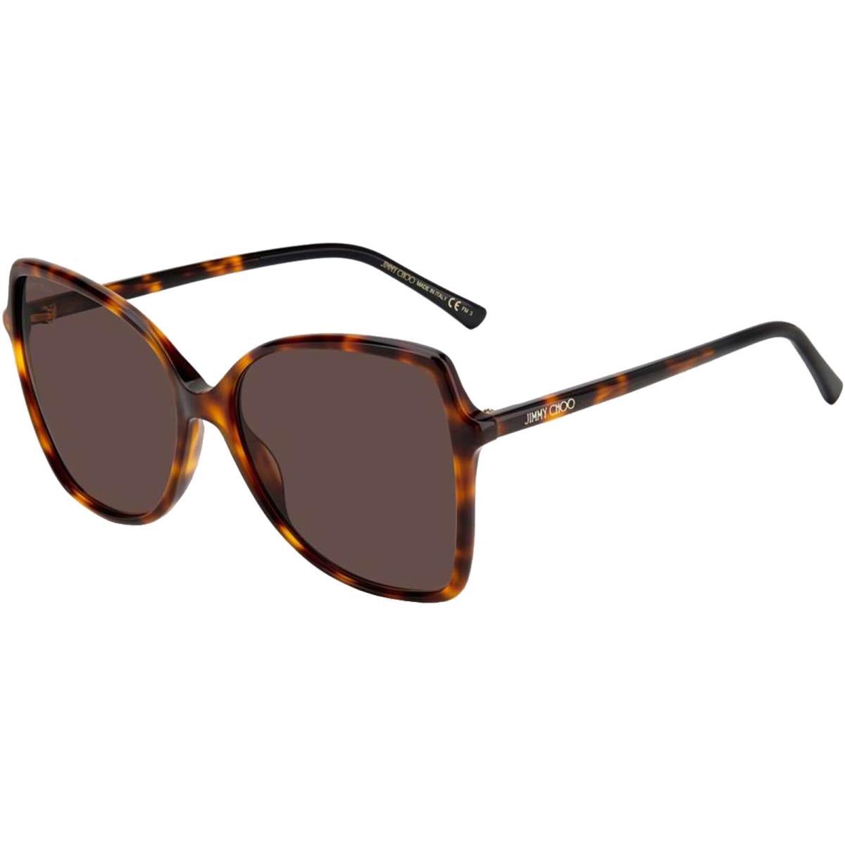 Jimmy Choo Fede Women`s Oversize Square Butterfly Sunglasses - Italy Havana/Brown (0086 70)