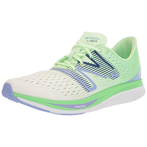 New Balance Women`s Fuelcell Supercomp Pacer V1 Running Shoe - White/Vibrant Spring Glo