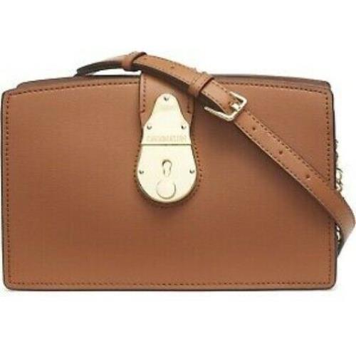 Calvin Klein Crossbody Shoulder-bag Push Lock Organizer Brown Leather Cha