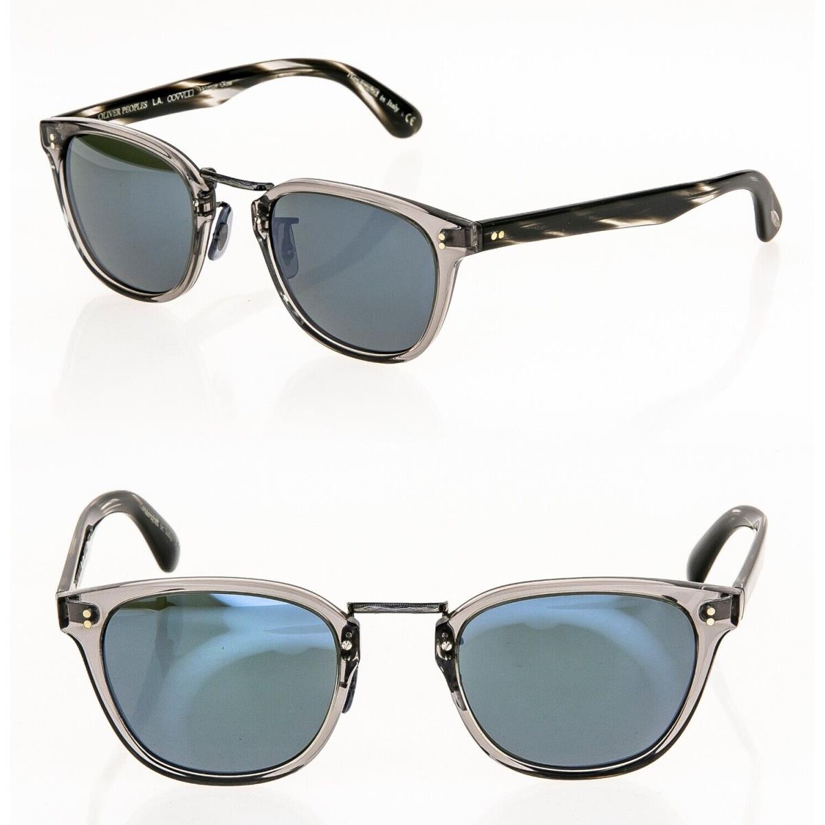 Oliver Peoples 5369 Lerner Sunglasses OV5369S Workman Stripe Gray Blue Mirrored