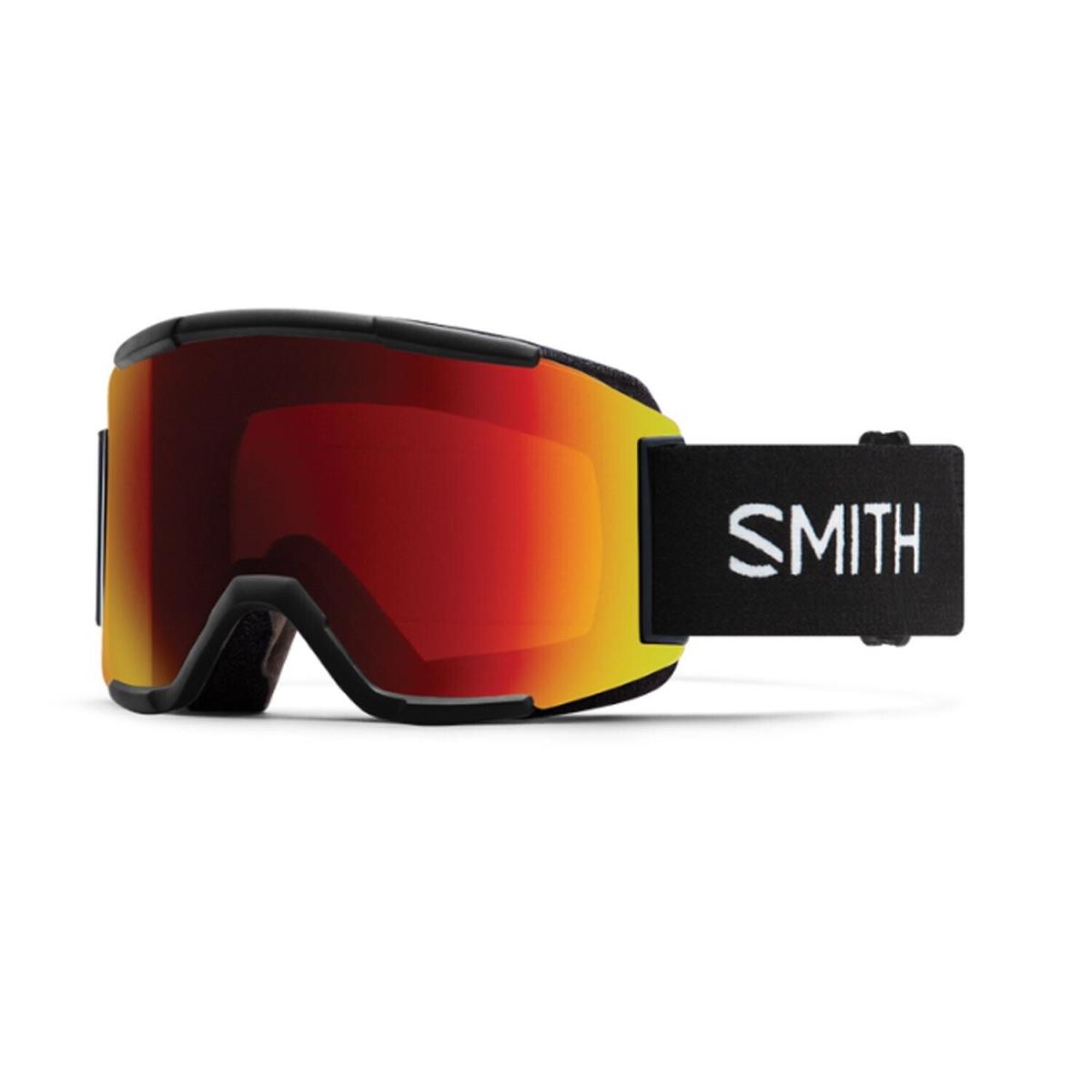 Smith Optics Squad Ski Snowboard Goggles Black Chromapop Everyday Red Mirror