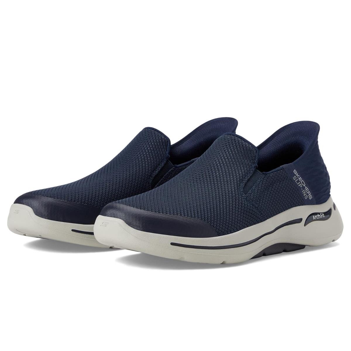 Man`s Shoes Skechers Performance Go Walk Arch Fit Slip-ins - Hands Free Navy